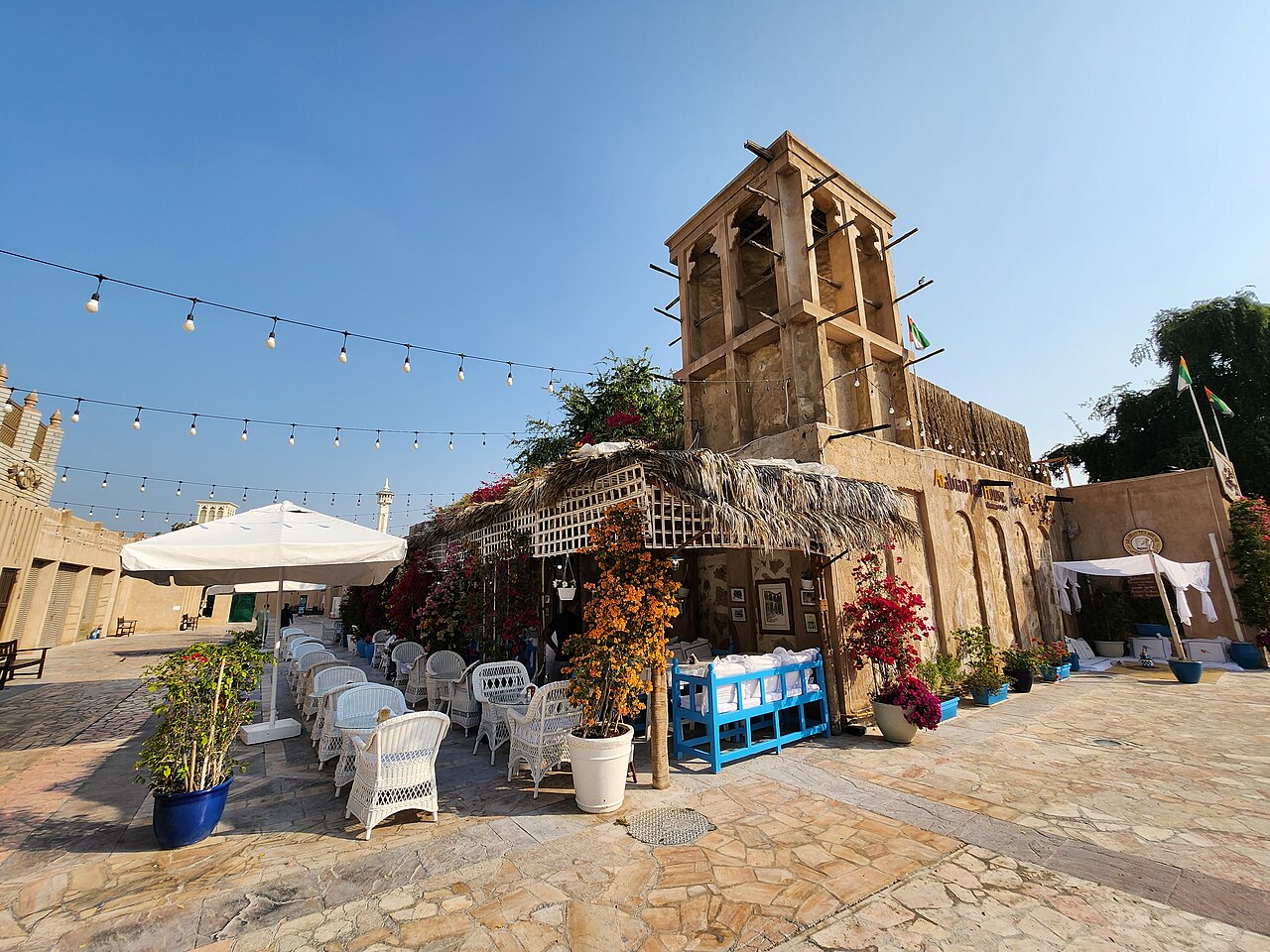 Arabian Tea House bougainvillea courtyard in Al Fahidi with traditional Emirati breakfast — photo 3