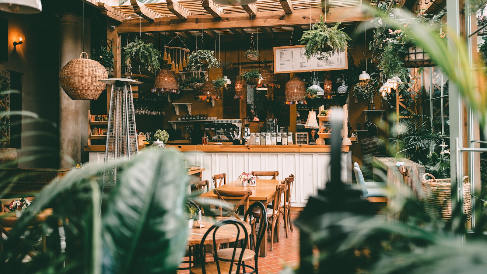 Orto Cafe garden-inspired interior with greenery and healthy brunch plates